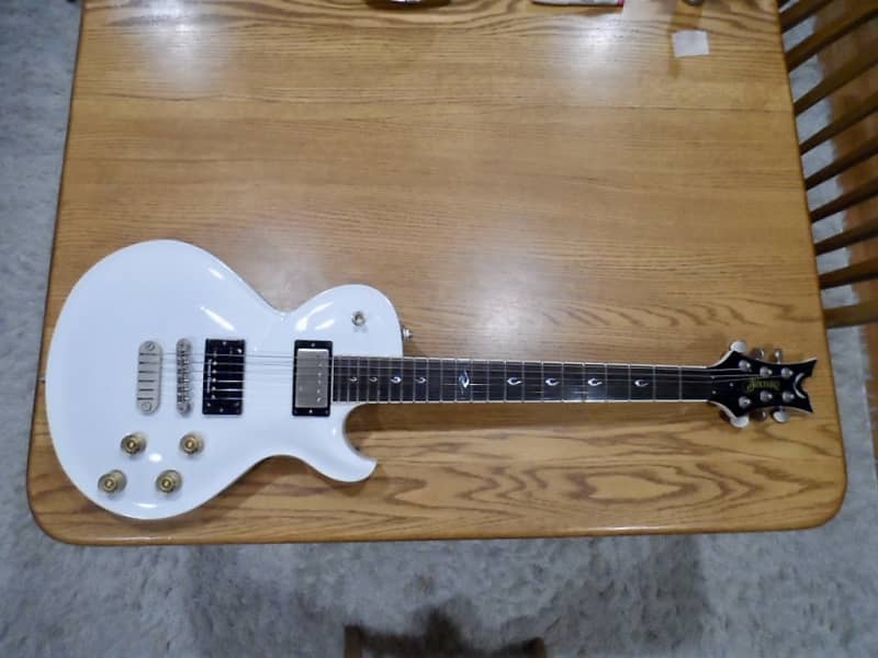 Dean Soltero Electric Guitar Gloss White 2008 with Upgrades Seymour Duncan SH-12 George Lynch Screamin' Demon Humbucker Pickup Push Pull Coil Splitting Pots Strap Locks image 1