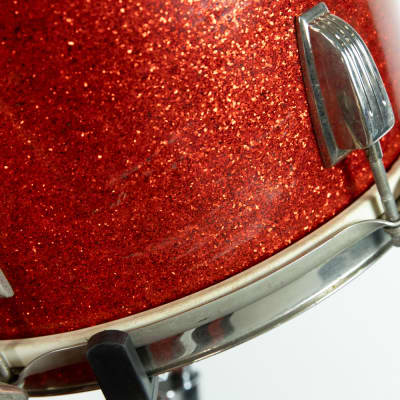 1950s WFL Red Glass Glitter 14x20 9x13 and 16x16 Drum Set image 15