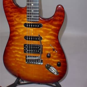 Previously Owned Fender American Deluxe Stratocaster 50th Anniv.  Amberburst Finish image 2