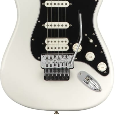 Fender Player Stratocaster Electric Guitar with Floyd Rose Maple FB, Polar White image 2