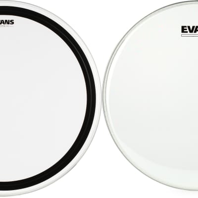 Evans EMAD Heavyweight Clear Bass Batter Head - 26 inch  Bundle with Evans G2 Clear Drumhead - 13 inch image 1