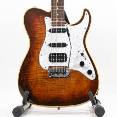 Jeremy Strat/Tele Hybrid Parts Guitar 1 of 1 w/ HSS Pickups, Floating 2-Point Bridge, Locking Tuners, Flamed Sunburst Top for sale