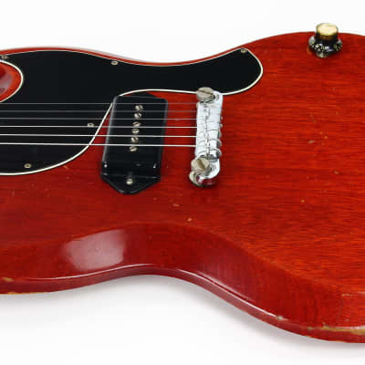 Early 1965 Gibson SG Jr. Junior WIDE NUT Cherry Red | No breaks, No refins Les Paul 1964 spec, Wraparound Tailpiece image 20