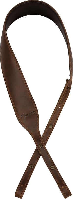 Fender Paramount Brown Leather Banjo Strap model # 0990614021- Padded  Shoulder