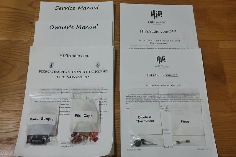 Sherwood  S5000II restoration kit filter capacitor repair rebuild fix  			