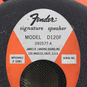 Vintage Pair Fender JBL D120F Orange Frame 12" Guitar Speakers 8 Ohms image 5