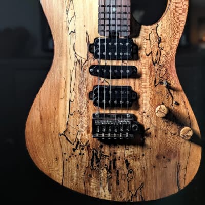 Canalli Spalted SS, MBit Custom Shop, Reclaimed / Exotic Woods, Stainless Steel Tremolo Bridge, Hand-wound Pickups, Brazilian, Superstar Style image 3