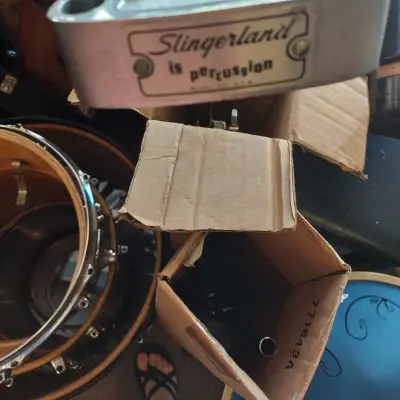 Slingerland Vintage 5 Piece Drum Set 1970's Black Wrap image 5