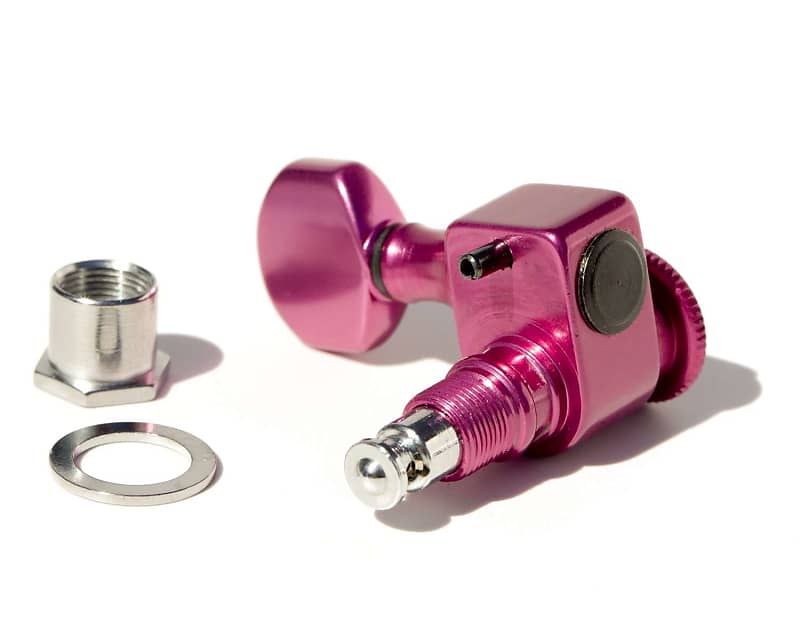 Sperzel Trim-Lok 6 in line staggered post pink locking tuners