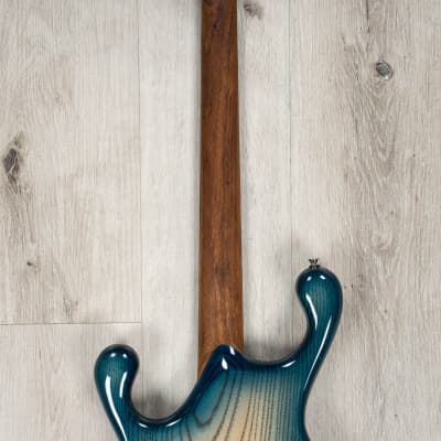 Fibenare Erotic Dalmat Blue Guitar, Ebony Fretboard, Poplar Burl, Tortoise Blue image 5