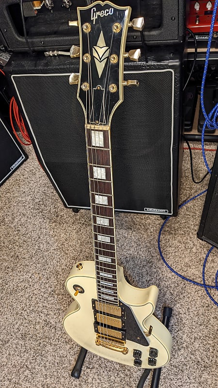 1987 Greco EGC-700 Japan, White 3-Pickup Les Paul Custom
