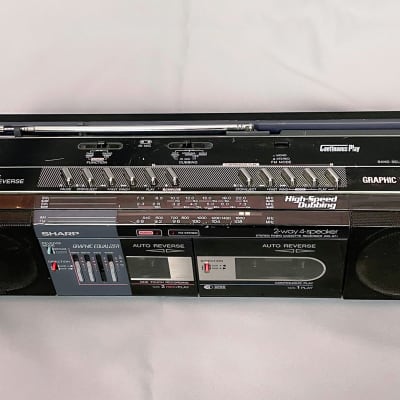 1990s Sharp WQ-571Z(BK) AM/FM Aux-in Radio Cassette Player Boombox Ghettoblaster - WORKING image 3