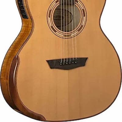 Washburn WCG66SCE Comfort Deluxe Series Solid Cedar Top Spalted 6-String Acoustic-Electric Guitar image 3