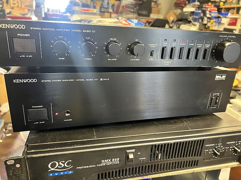 Vintage 1987 Kenwood Basic C1 Preamp M1 amplifier set great Reverb