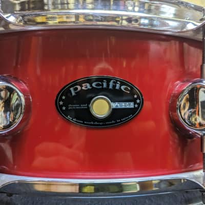 Closet Find! 1990s Pacific by Drum Workshop Made In Taiwan Ruby Red Wrap 5 1/2 x 14" Snare Drum  - Looks & Sounds Excellent! image 2