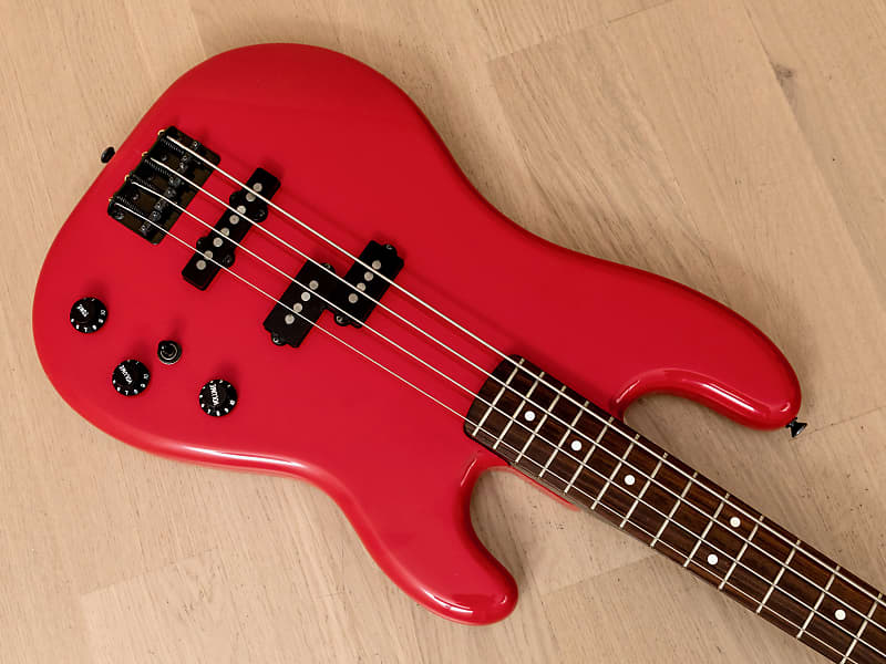 1986 Fender Boxer Series Jazz Bass Special PJ-555 Vintage PJ Bass Torino  Red, Japan MIJ Fujigen