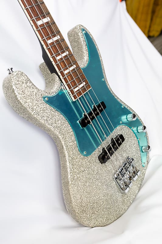 ESP Edwards E-AK Silver Sparkle Jazz Bass – Mint, Rare Japan