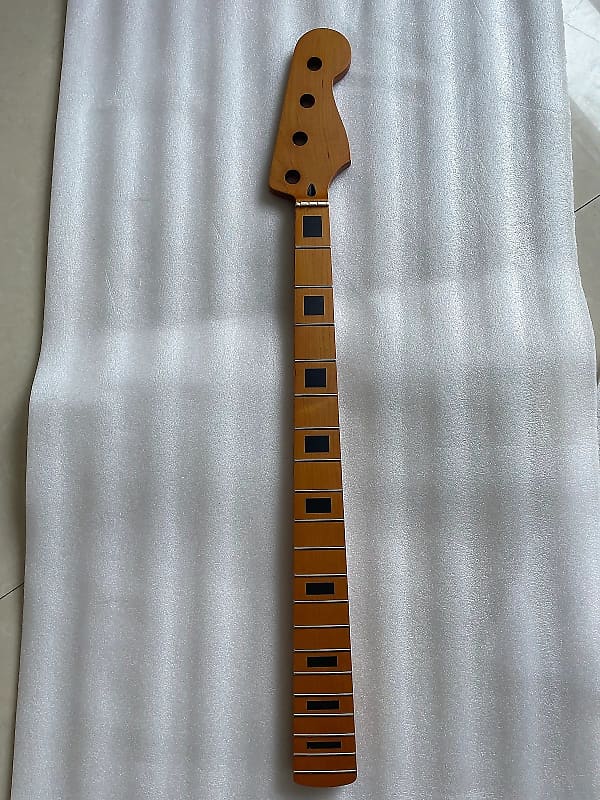 4 Strings Roasted Maple Wood Bass Guitar Neck with Maple 20 | Reverb