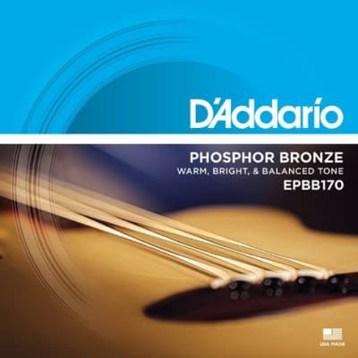 D'Addario Phosphor Bronze Long Scale .045-.100 Regular Light Acoustic Bass Strings EPBB170 image 2