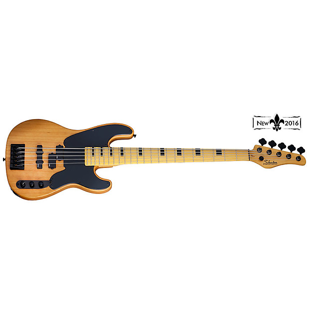 Schecter Model-T Session-5 Active 5-String Bass Aged Natural Satin image 1