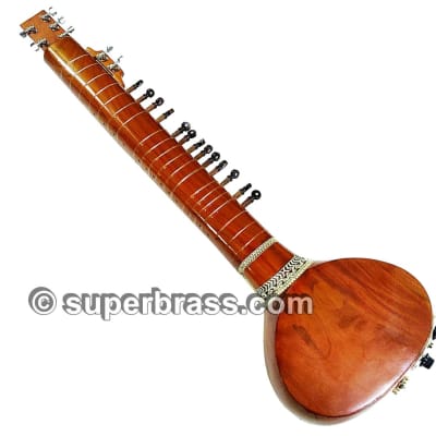 Gorgeous Pro-Grade Acoustic Electric Indian SITAR. Extensive Inlay Work. Full Cedar. Excellent Sound image 4