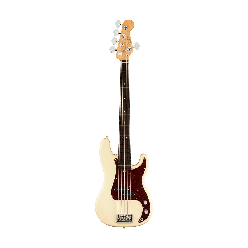 [PREORDER] Fender American Professional II Precision Bass V Electric Guitar, RW FB, Olympic White image 1