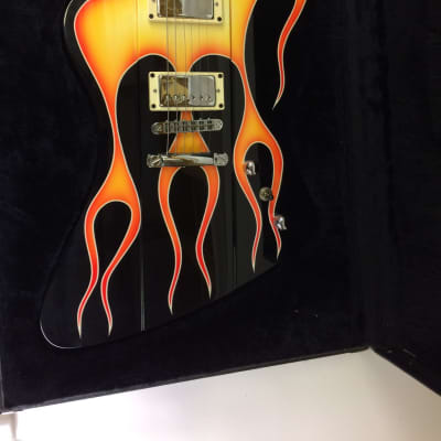 GMP FB Thunderbird Style Guitar w/ Flames and Case! image 7