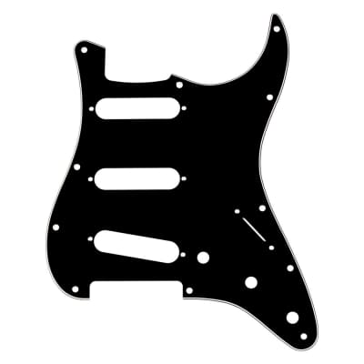 Fender 3 Ply 11 Hole Stratocaster Scratchplate/Pickguard (Black) image 1