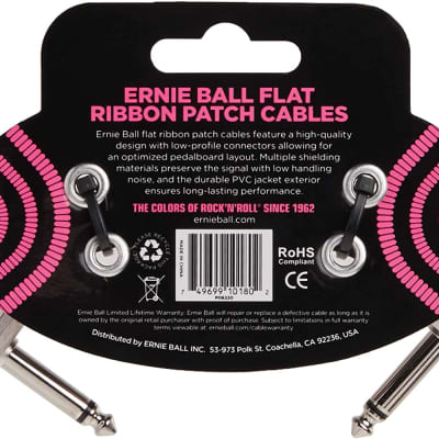 Ernie Ball 3 inch Flat Ribbon Patch Cable 3-Pack Black image 3