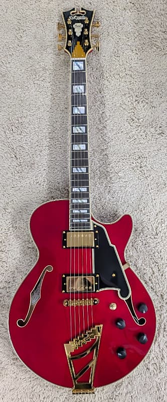 D'Angelico Excel SS Semi-Hollow Body Electric Guitar with Hard Case Trans Cherry image 1