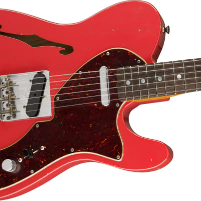 Fender Custom Shop '60s Tele Thinline Ltd - Journeyman Relic Fiesta Red image 3