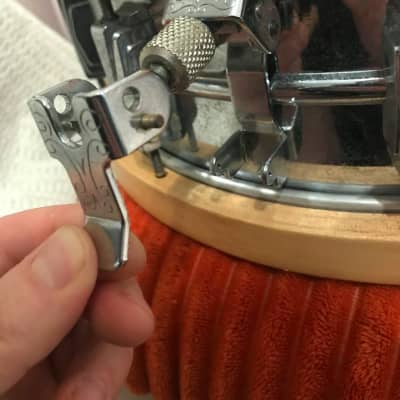 1971 Ludwig No. 400 Supraphonic 5x14" 10-Lug Aluminum Snare Drum with Pointed Blue/Olive Badge 1969 - 1979 - Chrome-Plated OBO image 14