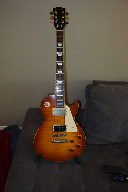 2011 Edwards/ESP E-LP 132 LTS/RE Jimmy Page Relic Model With Super Circuit Repaired Break image 1