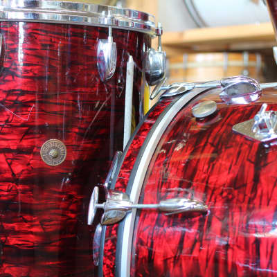 1960's Gretsch Name Band in Red Wine Pearl 14x22 16x16 9x13 imagen 2