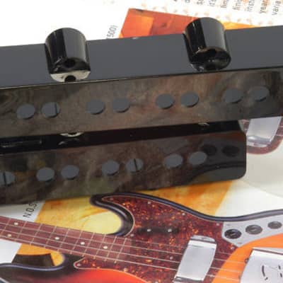 Fender Jazz Bass Pickup Cover Set, Black Plastic J Covers, 0992038000 image 1