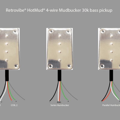 Retrovibe HotMud® 4-wire Mudbucker Bass Pickup Chrome image 3