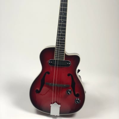 Sound Smith  Electric hollow body acoustic electric tenor ukulele  2022 Red burst image 4