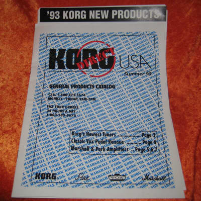 Korg General Products Catalog from 1994