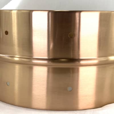 Bronze 6.5x14 Snare Drum Shell with Bead Polished Lacquer Finish Drilled 3.5" Lugs image 3