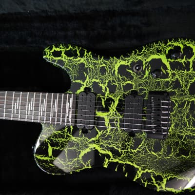 Schecter USA CUSTOM SHOP PT-7 Green Crackle 7-String Electric Guitar w/ Black Tolex Case (2022) image 14
