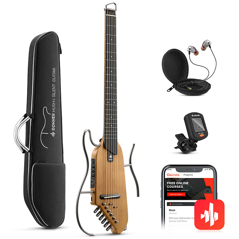Donner HUSH I Guitar For Travel Headless Acoustic Electric Reverb
