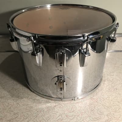 Ludwig Vintage Concert Tom Chrome over Wood 14”x10” Late 70s-80s 6ply Maple Blue Olive rounded image 4
