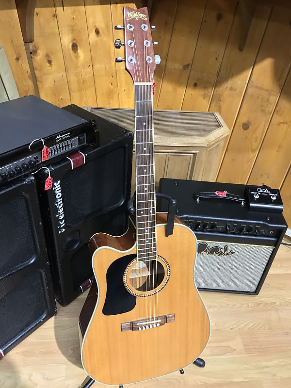Washburn D10SCELH Lefthanded Acoustic Guitar With Gig Bag Reverb
