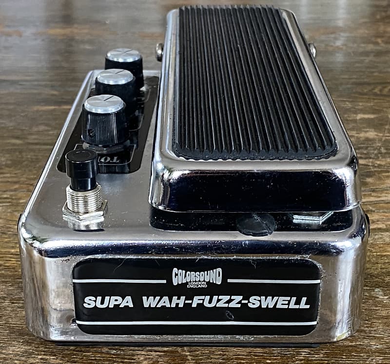 Super rare vintage 1977 *CHROME* Sola sound/ Colorsound Supa Wah fuzz swell  effect pedal