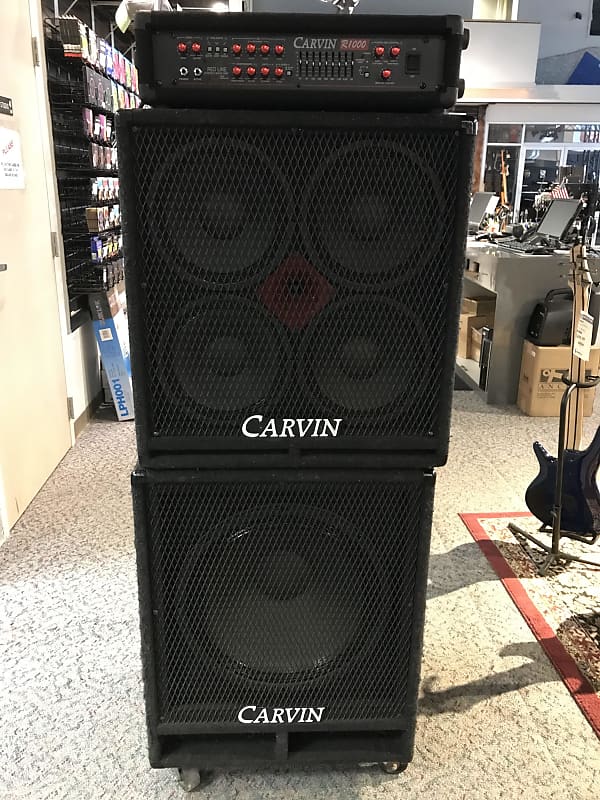 Carvin R1000 Red Line 1000 Watt Bass Head W/ Carvin RL410T 4x10 Cab & RL118  1x18 Cab Full Stack