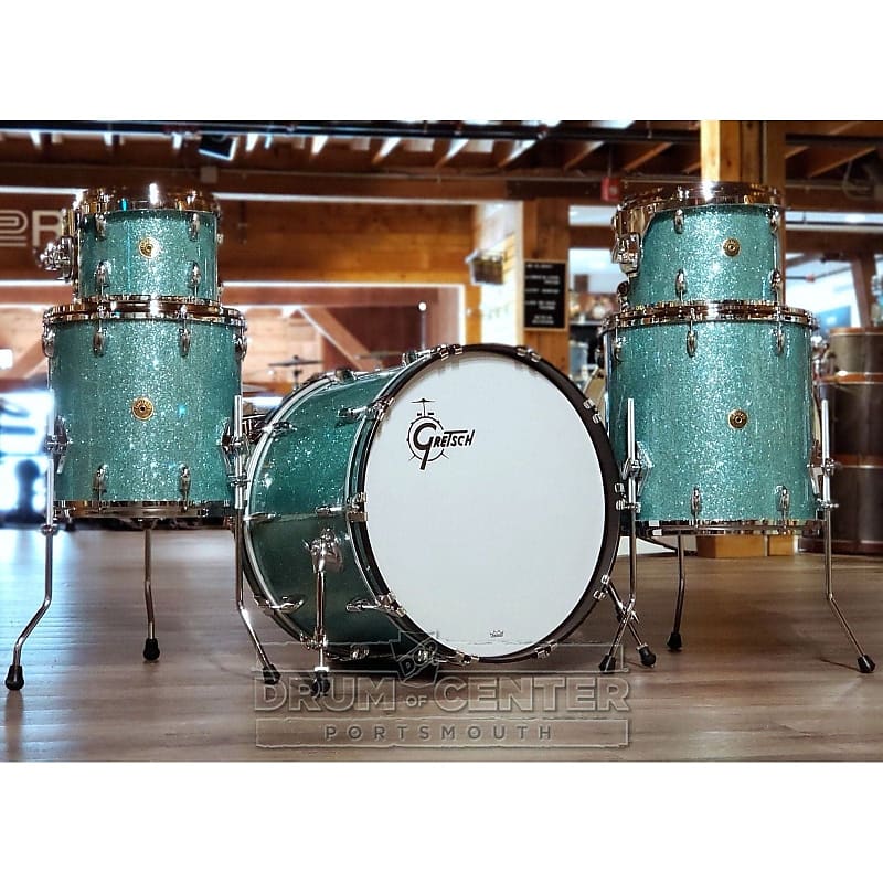 Gretsch USA Custom 5pc Drum Set Turquoise Glass | Reverb