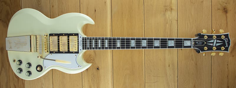 Gibson 1963 Les Paul SG Custom Reissue Maestro Vibrola Classic White 406983 image 1