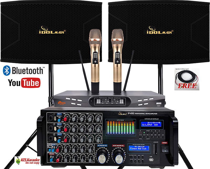 Bluetooth Home Karaoke Party System 3000W IP-4000  Mixing Amplifier & IPS-20 1500W Speaker,UHF-630 Wireless Microphones image 1