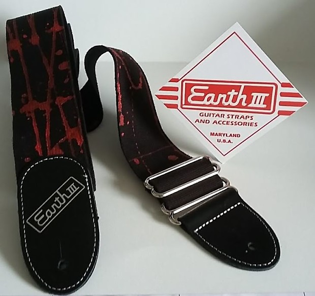 Earth III Blood Splatter Guitar Strap Steve Vai Jack Butler Reverb