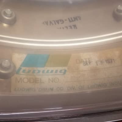 1971 Ludwig Dual Action Throw Off Snare Drum with Case image 5
